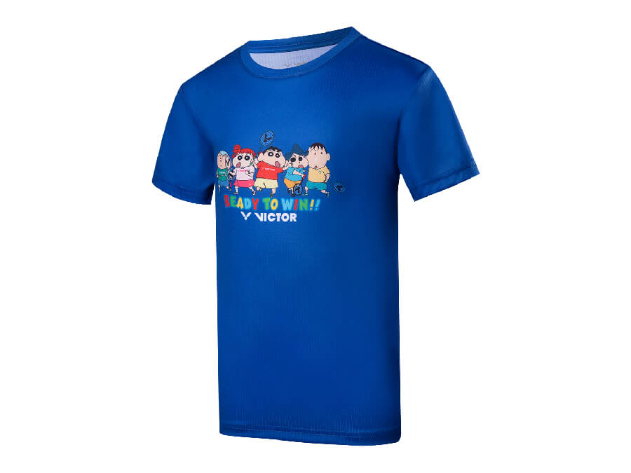 VICTOR X 蠟筆小新 聯名T恤 兒童 T-403JRCS F 寶藍色